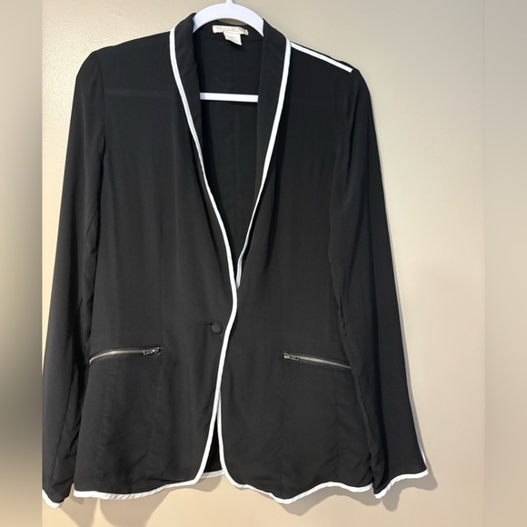 gold hawk silk lightweight professional monochrome preppy gothic blazer - Picture 4 of 7